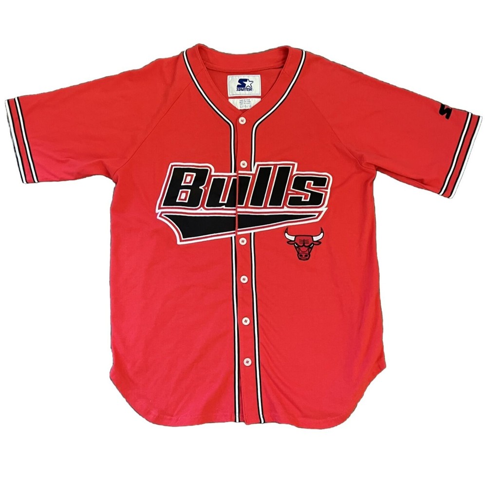 Vintage 90s Starter Chicago Bulls Baseball Jersey  Size L